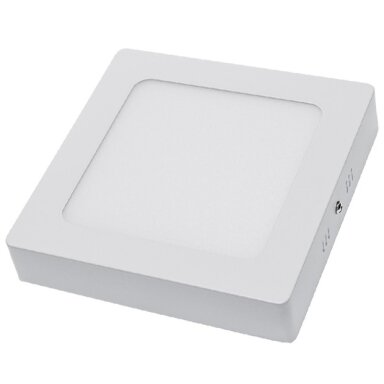 LED paviršinė panelė, kvadratinė, 12W, šalta balta šviesa