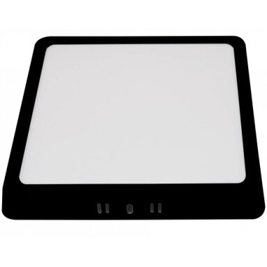 LED paviršinė panelė, kvadratinė, juoda, 18W, CCT šviesa