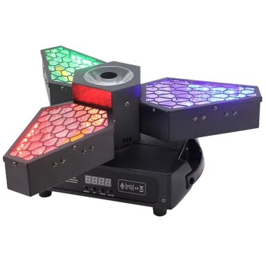 LED prožektorius, 3x60W balta, 36x3W RGB