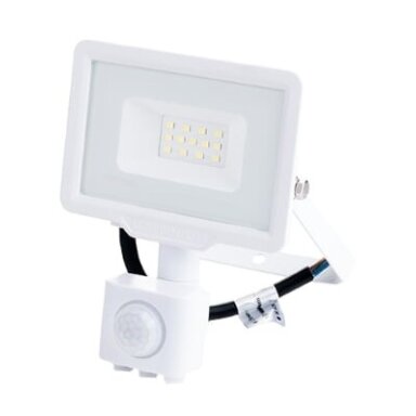 LED prožektorius, baltas, City Line, PIR jutiklis, 10W, šilta balta šviesa