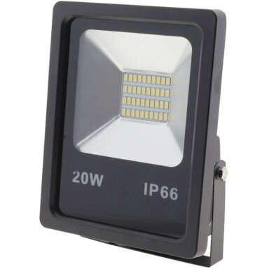 LED prožektorius, juodas, 20W, 150°, neutrali balta šviesa