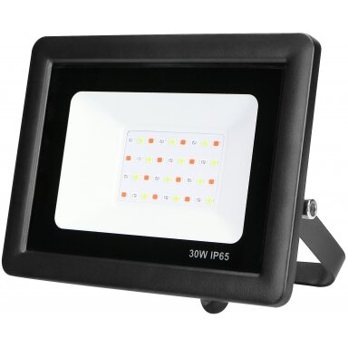 LED Floodlight, Black, 30W, RGB