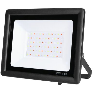 LED Floodlight, Black, 50W, RGB