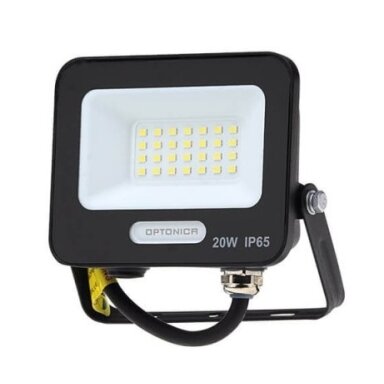 LED prožektorius, juodas, 90Lm/W, 20W, neutrali balta šviesa