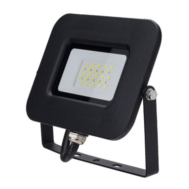 LED prožektorius, juodas, Premium Line, 5 metai garantija, 20W, šalta balta šviesa
