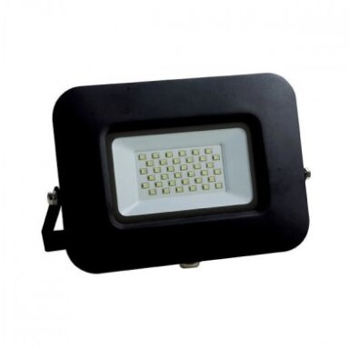 LED prožektorius, juodas, Premium Line, 5 metai garantija, 30W, šilta balta šviesa