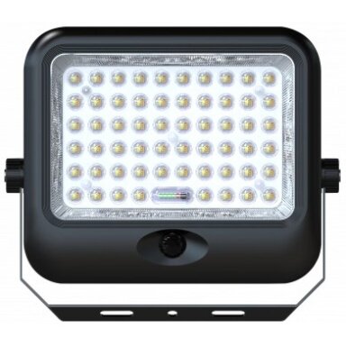 LED prožektorius, juodas, su saulės baterija, 12W, CCT šviesa