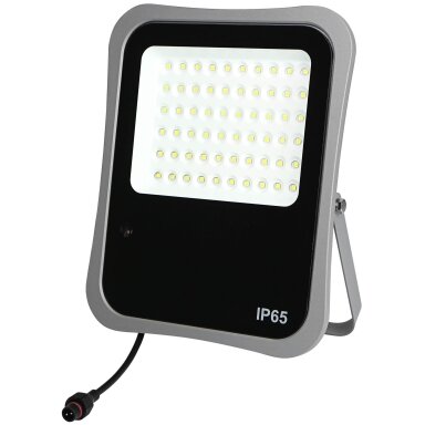 LED prožektorius, pilkas, su saulės baterija, 20W, šalta balta šviesa