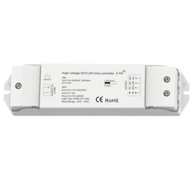 LED RGB CCT Strip Dimming Controller, DC110-240V, 1A/Ch,  3 Channels Remote Control