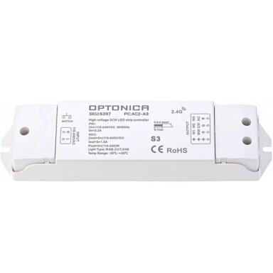 LED RGB CCT Strip Dimming Controller, DC110-240V, 1A/Ch,  3 Channels Remote Control