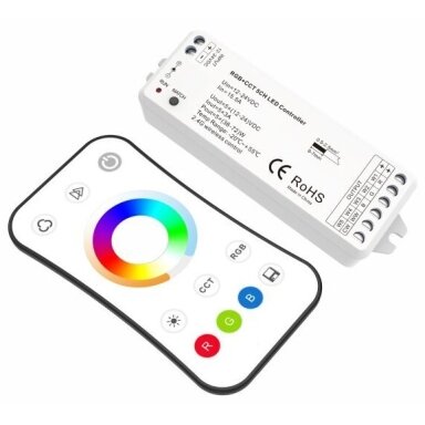 LED RGB CCT maitinimo valdiklis, 12-24V, 3A/kan., 5 kanalai, su IR pulteliu, 3 metai garantija