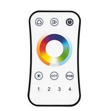 LED RGB CCT spalvos reguliavimo pultelis, 4 zonos, universalus, baltas