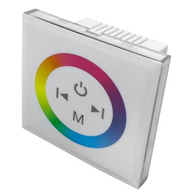 LED RGB spalvos reguliavimo panelė/valdiklis, sieninė, sensorinė, balta