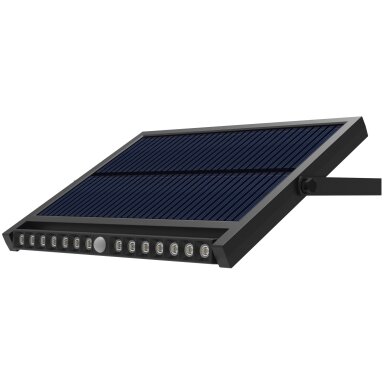 LED saulės sieninis šviestuvas, multifunkcinis, juodas, 12.5W, RGB spalvos
