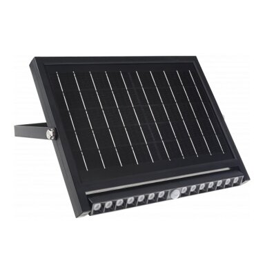 LED saulės sieninis šviestuvas, multifunkcinis, juodas, 12.5W, RGB spalvos