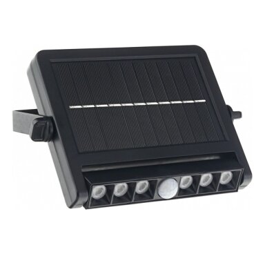 LED saulės sieninis šviestuvas, multifunkcinis, juodas, 1.8W, šalta balta šviesa