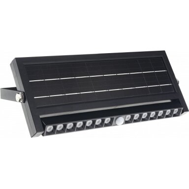 LED saulės sieninis šviestuvas, multifunkcinis, juodas, 5W, šalta balta šviesa