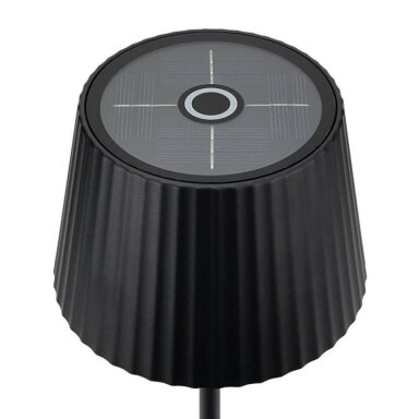 LED saulės stalinė lempa, 2.5W, įkraunama, chrominė
