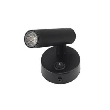 LED sieninis šviestuvas, 2W, ON/OFF jungiklis, juodas, šilta balta šviesa LED sieninis šviestuvas, 2W, ON/OFF jungiklis, juodas, šilta balta šviesa