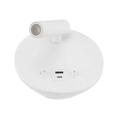 LED sieninis šviestuvas, 8W, ON/OFF jungiklis, USB, baltas, neutrali balta šviesa LED sieninis šviestuvas, 8W, ON/OFF jungiklis, USB, baltas, neutrali balta šviesa