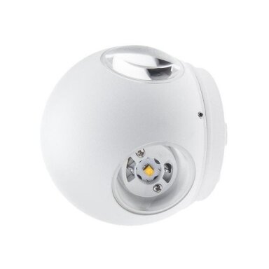 LED sieninis šviestuvas, baltas, apvalus, 4 LEDai, 4W, šilta balta šviesa