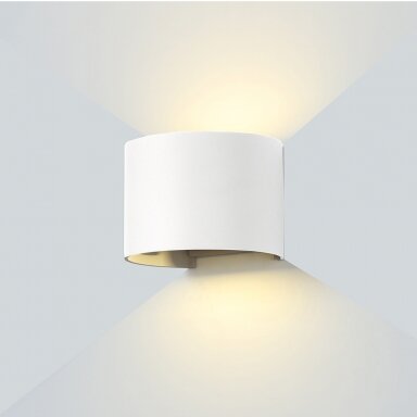 LED sieninis šviestuvas, baltas, apvalus, reguliuojamas spindulys, 6W, šilta balta šviesa LED sieninis šviestuvas, baltas, apvalus, reguliuojamas spindulys, 6W, šilta balta šviesa