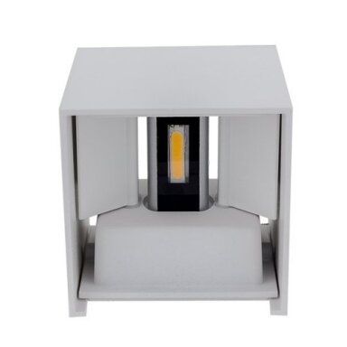 LED sieninis šviestuvas, baltas, kvadratinis, reguliuojamas spindulys, 12W, šilta balta šviesa
