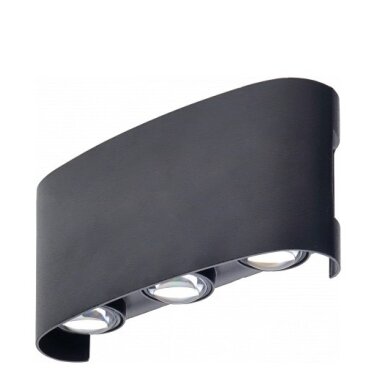 LED sieninis šviestuvas, juodas, 6W, šilta balta šviesa