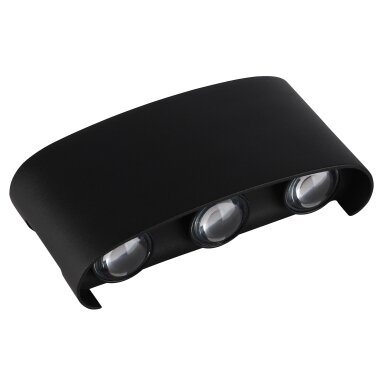 LED sieninis šviestuvas, juodas, 6W, šilta balta šviesa