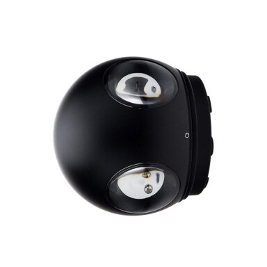LED sieninis šviestuvas, juodas, apvalus, 4 LEDai, 4W, šilta balta šviesa