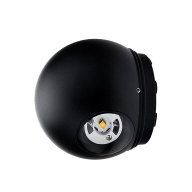 LED sieninis šviestuvas, juodas, apvalus, 6W, šilta balta šviesa
