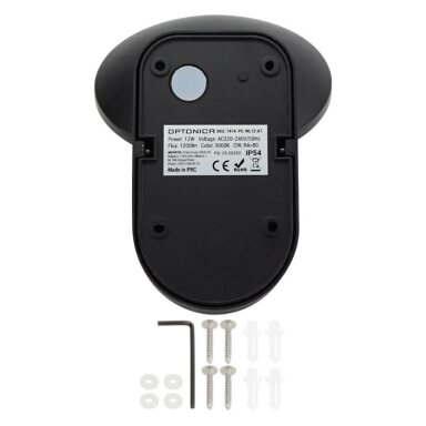 LED sieninis šviestuvas, juodas, apvalus, pasukamas, 12W, šilta balta šviesa
