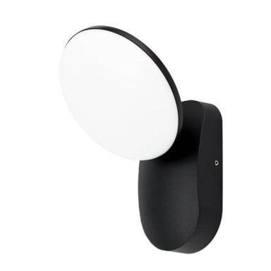 LED sieninis šviestuvas, juodas, apvalus, pasukamas, 12W, šilta balta šviesa