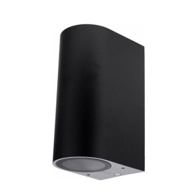 LED sieninis šviestuvas, juodas, cilindrinis, 2 lizdai, Max 35W