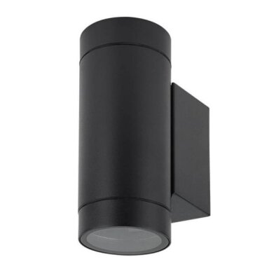 LED sieninis šviestuvas, juodas, cilindrinis, 2 lizdai, Max 70W
