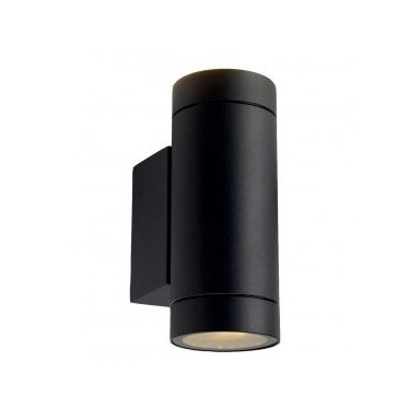 LED sieninis šviestuvas, juodas, cilindrinis, 2 lizdai, Max 70W