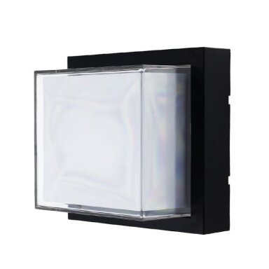 LED sieninis šviestuvas, juodas, kvadratinis, 15W, 145°, šilta balta šviesa