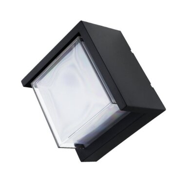 LED sieninis šviestuvas, juodas, kvadratinis, 15W, šilta balta šviesa