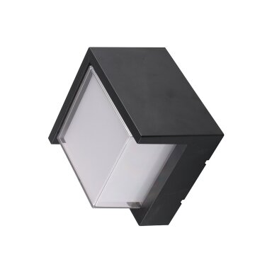 LED sieninis šviestuvas, juodas, kvadratinis, 15W, šilta balta šviesa