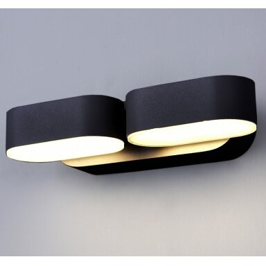 LED sieninis šviestuvas, juodas, pasukamas, 12W, neutrali balta šviesa