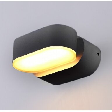 LED sieninis šviestuvas, juodas, pasukamas, 6W, šilta balta šviesa