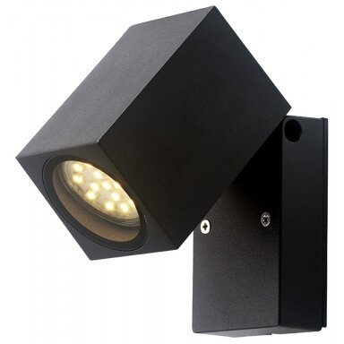 LED sieninis šviestuvas, juodas, stačiakampis, 1 lizdas, Max 35W