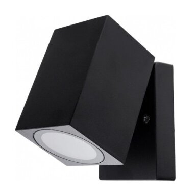 LED sieninis šviestuvas, juodas, stačiakampis, 1 lizdas, Max 35W