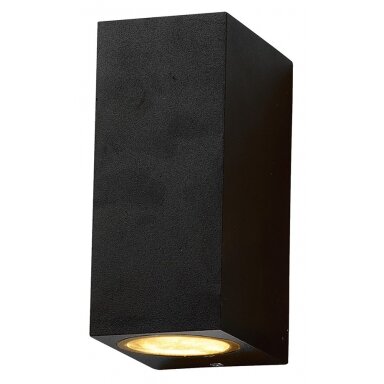 LED sieninis šviestuvas, juodas, stačiakampis, 2 lizdai, Max 35W