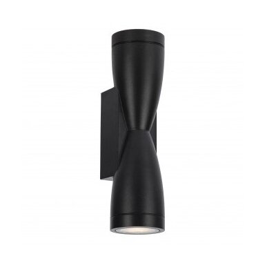 LED sieninis šviestuvas, juodas, verpstė, 2 lizdai, Max 70W