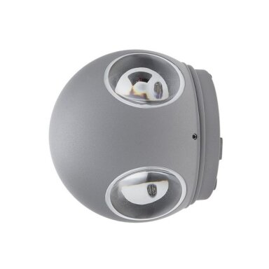 LED sieninis šviestuvas, pilkas, apvalus, 4 LEDai, 4W, neutrali balta šviesa