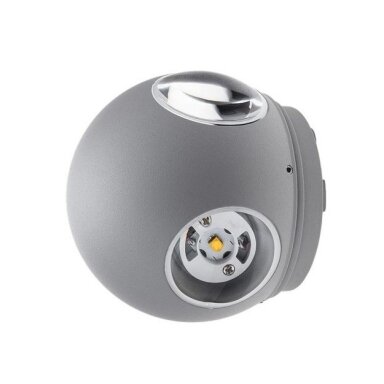 LED sieninis šviestuvas, pilkas, apvalus, 4 LEDai, 4W, šilta balta šviesa