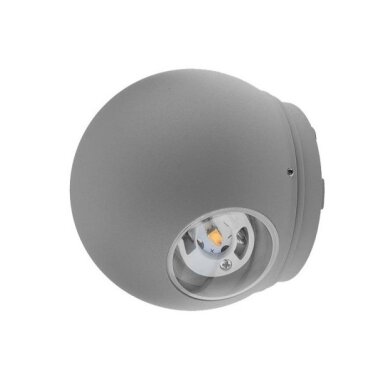 LED sieninis šviestuvas, pilkas, apvalus, 6W, šilta balta šviesa