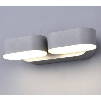 LED sieninis šviestuvas, pilkas, pasukamas, 12W, šilta balta šviesa