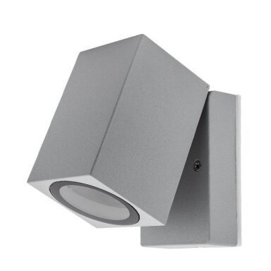 LED sieninis šviestuvas, sidabrinis, stačiakampis, 1 lizdas, Max 35W